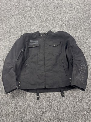 Street & Steel Motorcycle Jacket Men Medium Black Anarchy 2 Armored Biker Riding