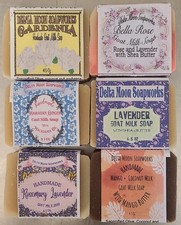 Lot of Six Handmade Floral Goat Milk Soaps, samples, ships fast