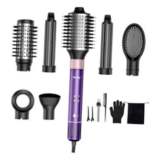 7 in 1 Blow Dryer Brush Set – Hot Air Styler for Fast Drying, Curling, Lilac