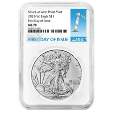 2025 (W) $1 American Silver Eagle NGC MS70 FDI First Label