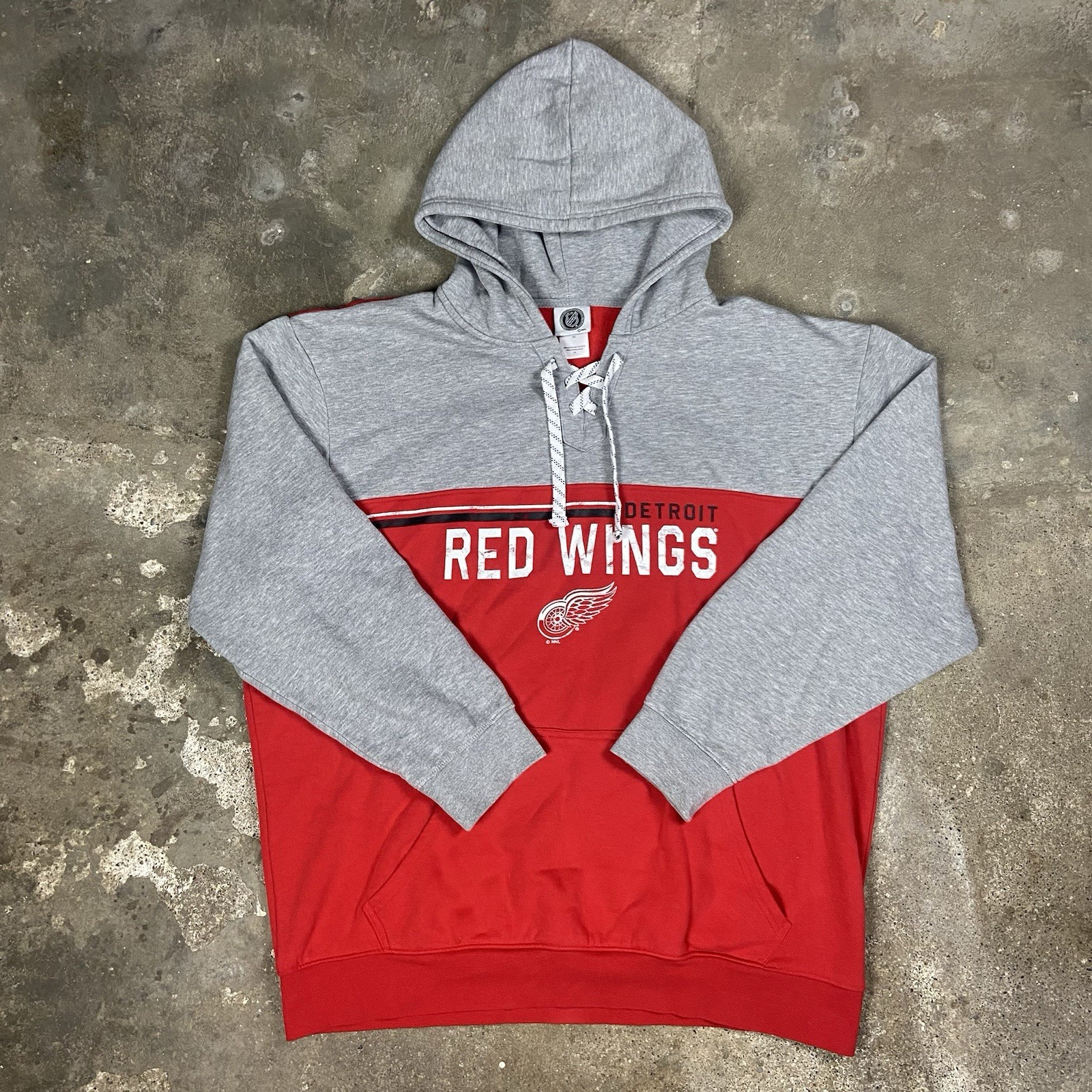 Detroit Red Wings NHL Sweatshirt Size 2XL Red Gray Hoodie Hockey Logo Pullover