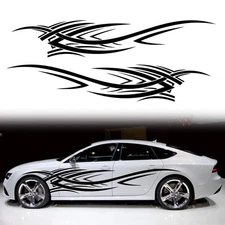 2Pcs 94.4'' Universal Flame Graphics Car Auto Body Side Sticker Racing Sports...