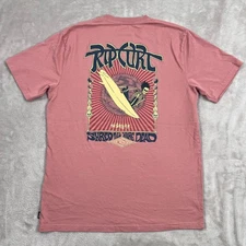 Rip Curl Shirt Mens Small Mauve Pink Relaxed Fit Shred Till Your Dead Graphic