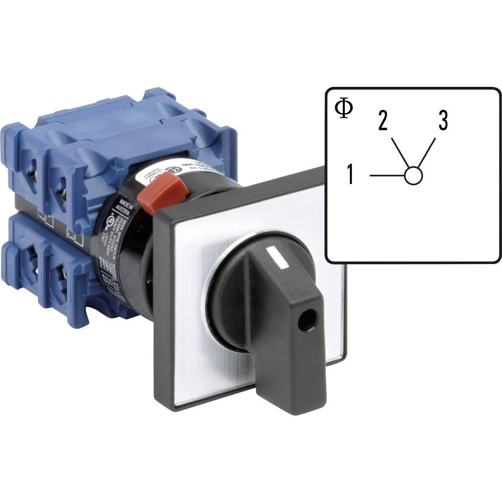 Commutateur rotatif à galettes CH10 20A inverseur de source gris 60 degrés