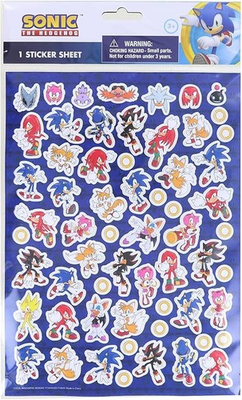 #ad Sonic The Hedgehog Raised Sticker Sheet $6.75