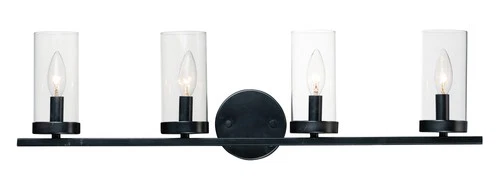 Maxim Sentinel 4-Light Bathroom Vanity Light in Black - Picture 2 of 2