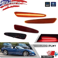 LED Side Marker Lights Front Amber Rear Red For 05-13 Chevy Corvette C6 Z06 Base