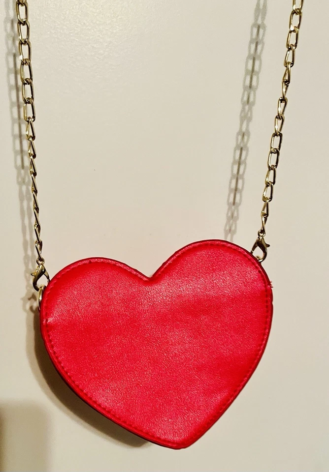 Goclothod 女孩蝴蝶结迷你硬币钱包心形红色 — 第 4/4 张图片