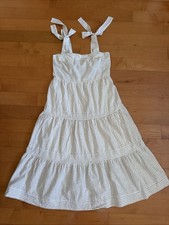 By The River Large Lined Sundress Stripes Dress