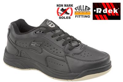 DEK LEDER SNEAKER HERREN HERREN SCHUHE ARBEIT SCHNÜR NEU SCHULE NICHT MARKIEREND