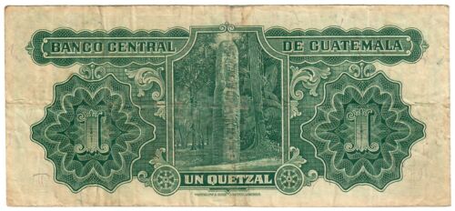 Guatemala 1 Quetzal 1942 VF "Banco Central" - Picture 2 of 2