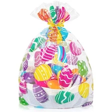 Easter Bags 10pcs Large Cellophane Bags 24x30 Inch Cellophane Wrap for Gift B...