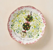 Inslee Fariss Plate 12 Days Christmas Partridge Pear Tree Anthropologie NEW