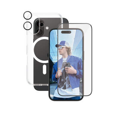 CARE Flagship 3in1 Schutz mit Case, Display- und Kameraschutz für iPhone 16 NEU