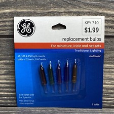 GE 2014 Multicolored Replacement Miniature Light Bulbs 2.5 Volts 5 Pack A4