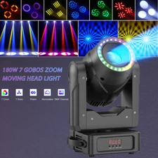 UKING LED 180W Zoom Moving Head Light RGBW DMX Beam Gobo  Prism Stage DJ Disco
