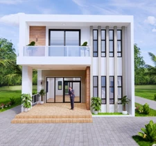 House Plans 7.5x13 Meter 25x43 Feet 3 Bed 4 Bath Terrace Roof PDF (A4 Hard Copy)