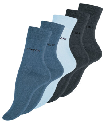 10 Paar Damensocken ohne Gummibund Baumwolle Komfortsocken