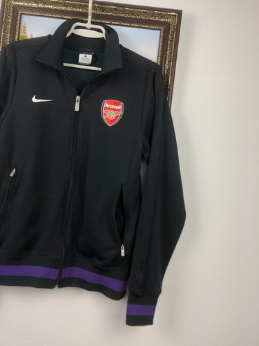 Vintage Nike Arsenal Football Jacket Soccer Track Top Mens Black Gunners Size S - Picture 6 of 17