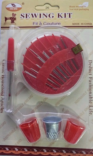 Travel Sewing Kit Set, Needle, 14 Needles, and 3 nimbles . Sewing Kit Color May