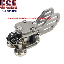 HamGeek Stainless Steel CW Morse Key Paddle Magnetic Base USA STOCK