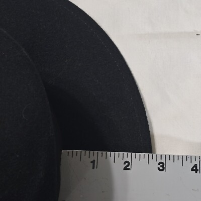 Vintage Liz Claiborne Blsck Wool Hat With Black Satin Bow  display picture 2