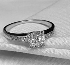 1.17Ct White Round CZ Engagement Wedding Ring Solid 925 Sterling Silver