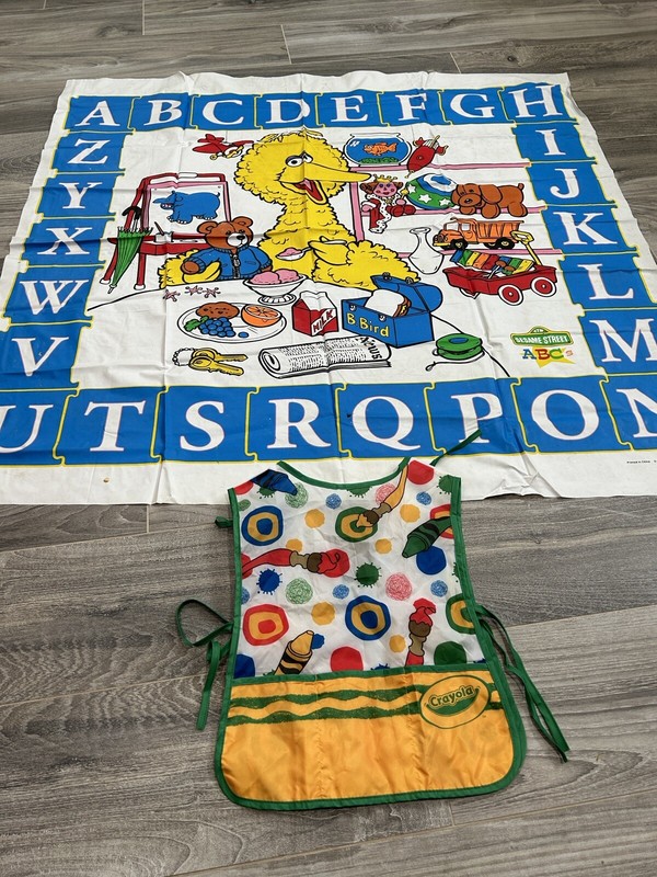 Toddler/ kid paint setup floor mat & smock
