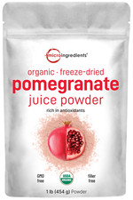 Organic Pomegranate Juice Powder, 1 lb, 100 Natural Freeze Dried  Cold Pressed