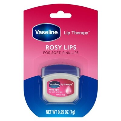 814,29 /kg - 4x Vaseline Lippenpflege / Glas - Rosy Lips - 7 gr.