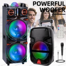 9000W/3000W LOUD Bluetooth Party PA Speaker 10"/8" Subwoofer Karaoke Machine Mic