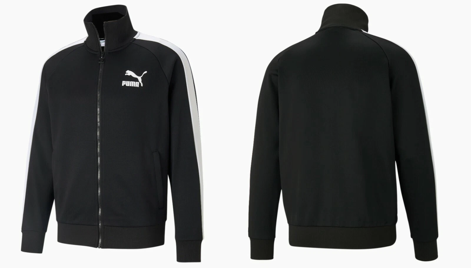 New PUMA Fashion Iconic T7 Casual Sport Zip up Track Jacket Black 53009401