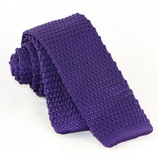 Solid Knit Mens Necktie Skinny 2" Knitted Fashion Wedding Purple Neck Tie