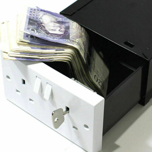 Mini coffre-fort compartiment secret comme prise camouflée cachette d'argent avec 2 clés - Photo 1/13