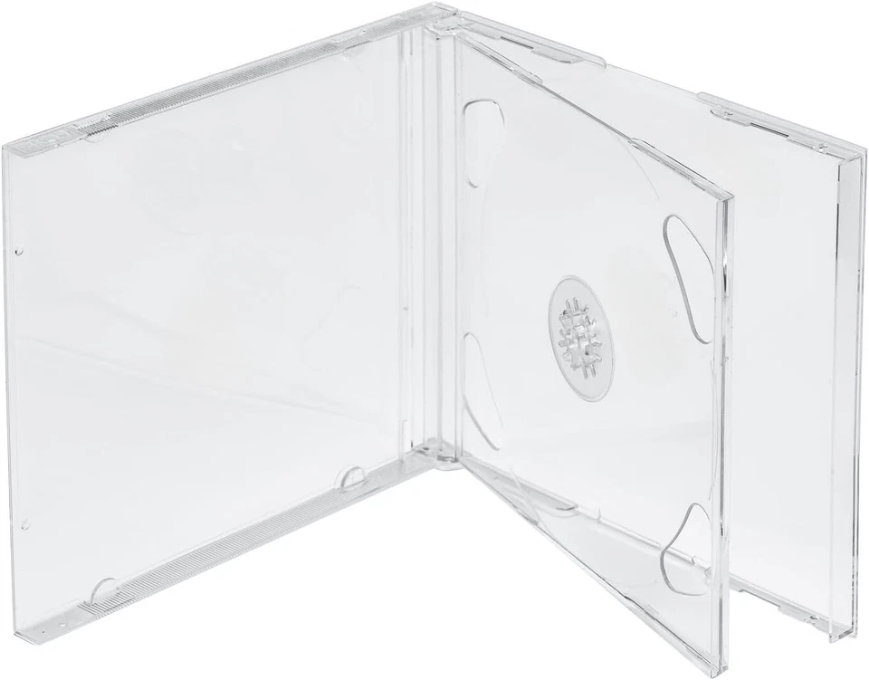 10 件装标准双 CD 珠宝盒带托盘 10.4 毫米 (2 张 CD) 批量透明保护套 — 第 2/4 张图片
