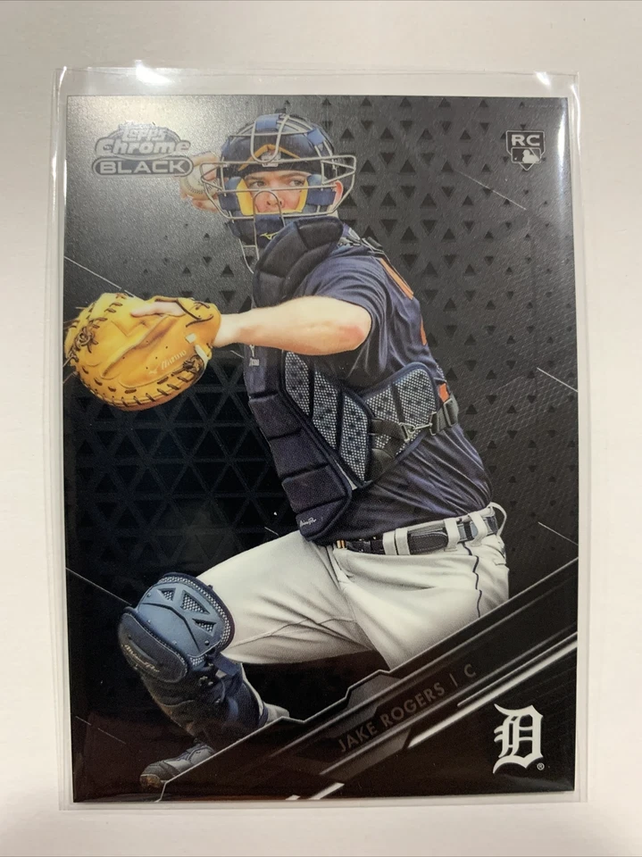 2020 Topps Chrome Black Base Card #43 Jake Rogers Tigers RC+ Topps chrome RC - Image 2 of 4