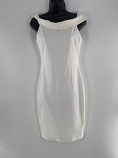 Fashion Nova Women Sz M Chantal Off Shoulder Dress White Sleeveless Bodycon Flaw