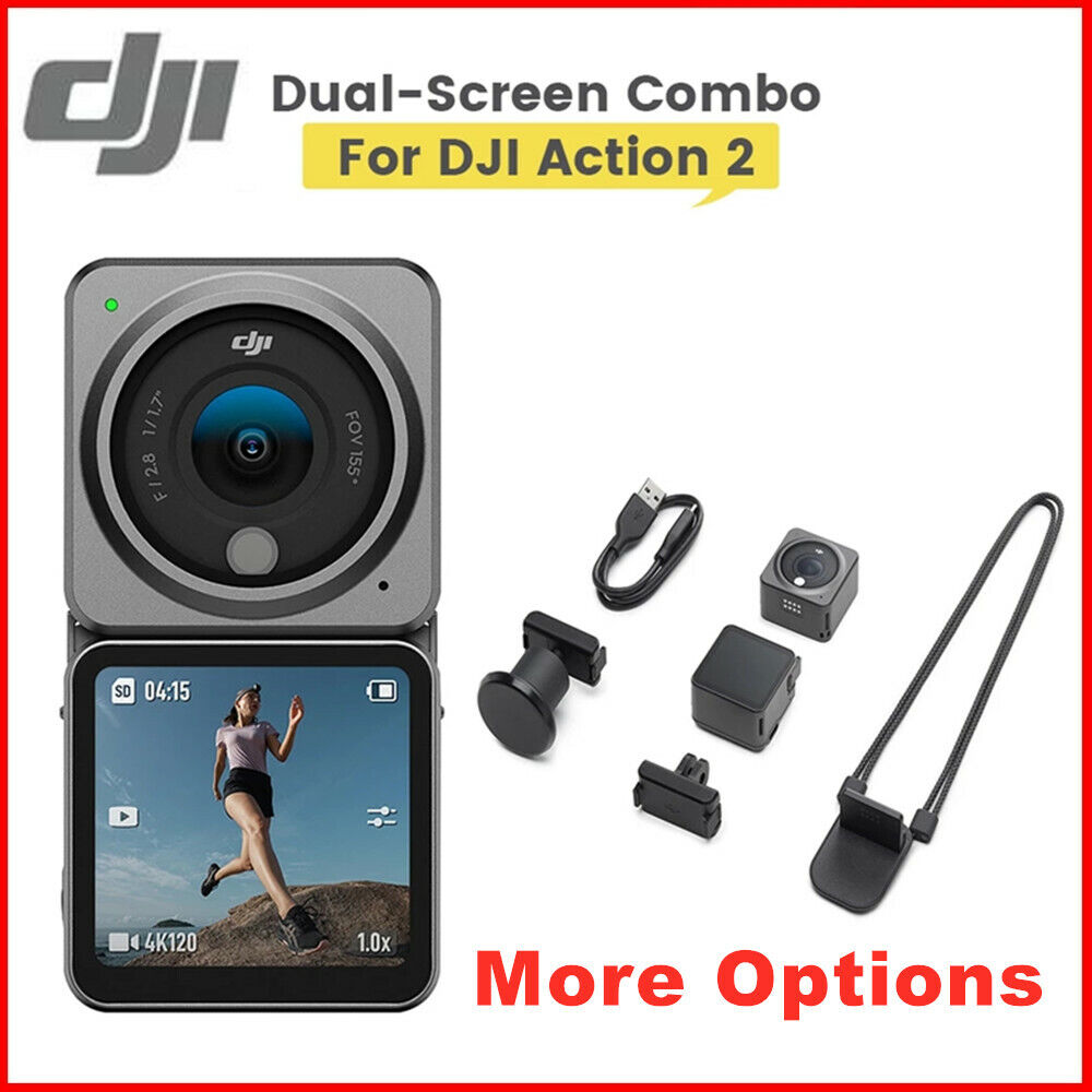 DJI Action 2 Dual-Screen Combo Kit 4K/120fps 155° Super-Wide FOV Sport  Camera
