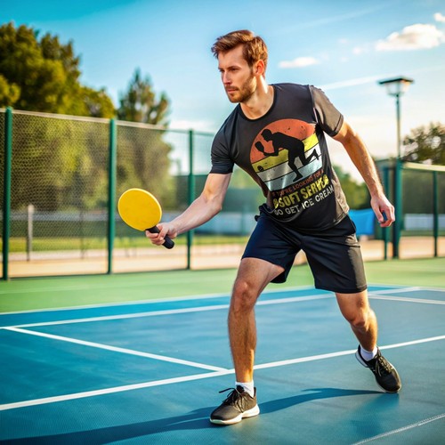 Pickleball T-Shirt, Pickleball Player Black Tee, Soft Serve Fun PICKLEBALL Shirt - Picture 4 of 22