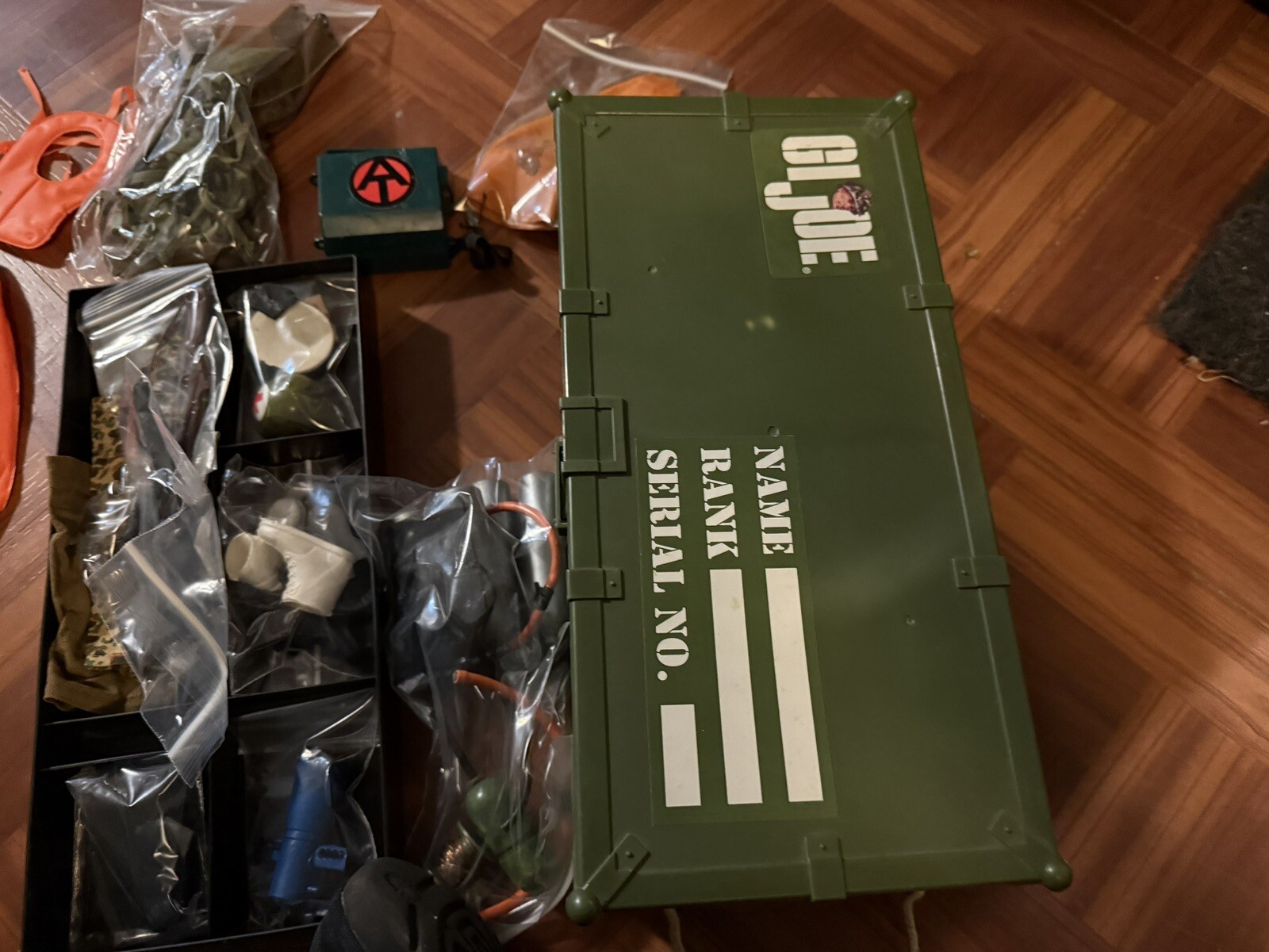 GI JOE Collectible Footlocker Storage Box with Rope Handles and Accessories