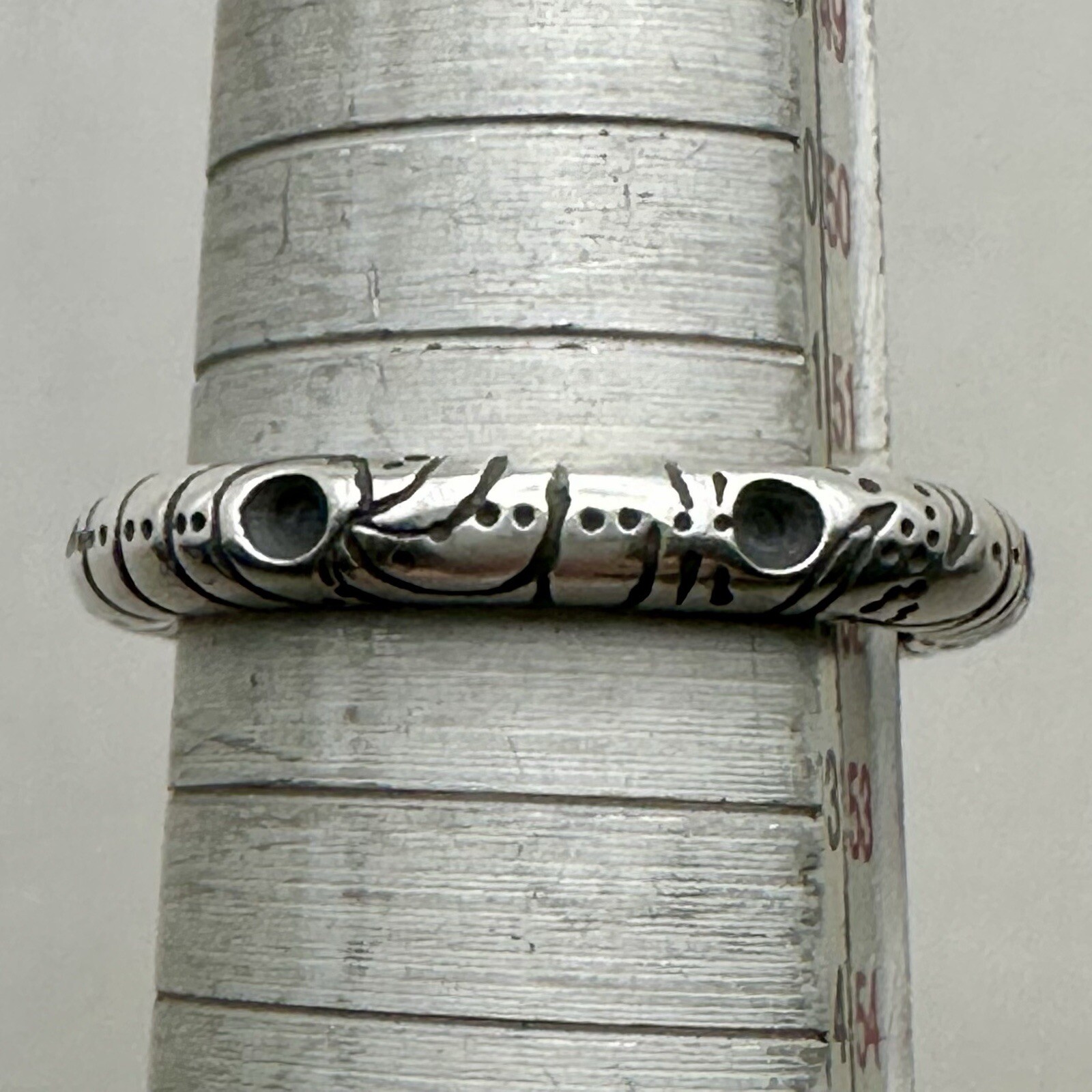 Artisan Boho Stackable Ring Signed Locke Sterling… - image 13