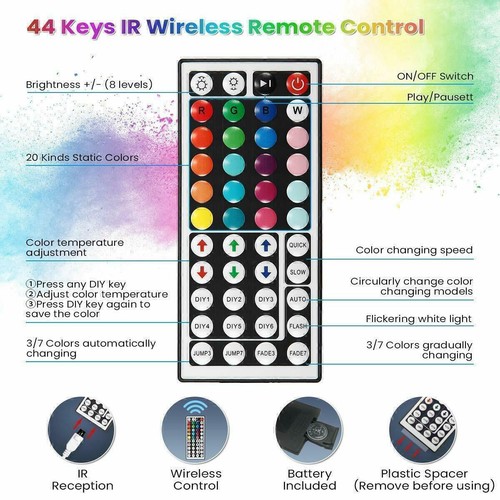 2X 11/44 Key Inline RF Wireless Remote Control Dimmer Switch for LED Strip Light - Picture 11 of 16