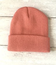 Zara Kids Millennial Pink Knit Beanie Winter Hat Girls Accessories NEW