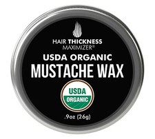 2 Pack - USDA Organic Mustache Grooming Wax Vegan All Natural Mustache Wax .9oz
