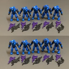 10 HALO MEGA BLOKS COBALT BLUE COVENANT ELITE PILOT FIGURE & 20 Gun 97202 97205 