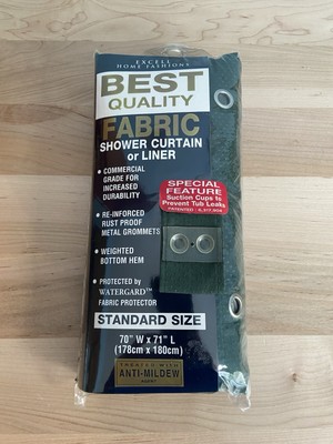 Vintage Hunter Green Excell Home Fashions Fabric Shower Curtain New In Package