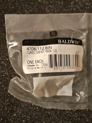 NEW Baldwin 4706.112.BIN Classic 1-1/4 in. Venetian Bronze Round Cabinet Knob