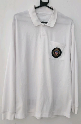 FW16 Supreme Sideline l/S Polo Shirt Size L Large White In God We Trust
