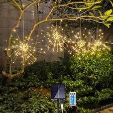 4 Pack Solar Firework Lights, 360 8 Modes Dimmable Waterproof Hanging DIY Sta...