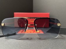 Unisex Rimless Sunglasses With Blue Gradient Lenses  Stylish Gold Frame New 